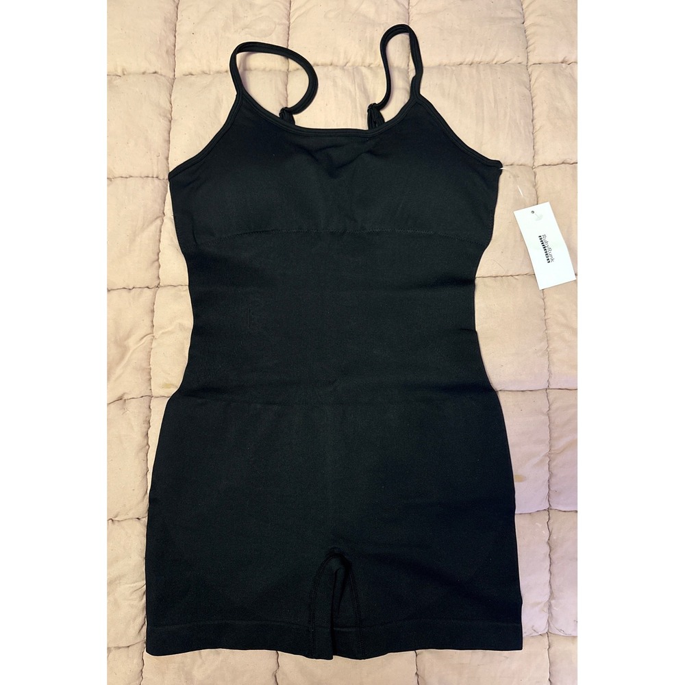 NEW Women Black Seamless Shapewear Romper Shorts Tummy Control Size L